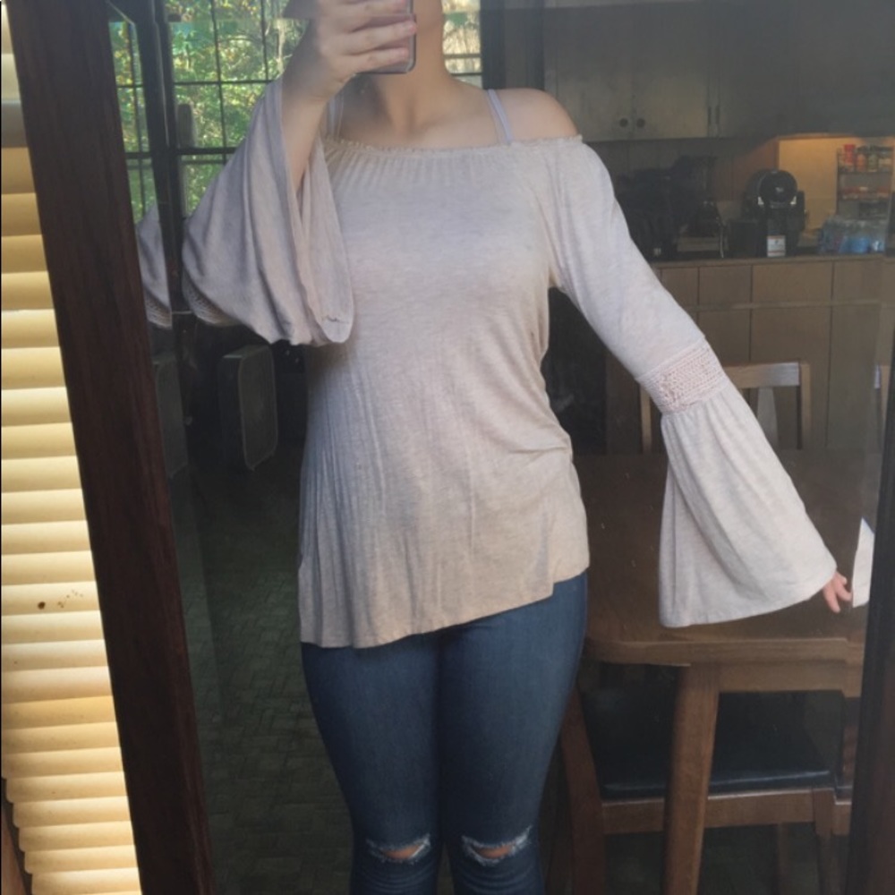 Long sleeve off the shoulder shirt